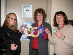 Larkyn, Carrie and Roz helping out.